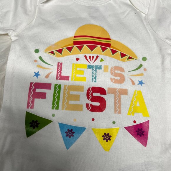 Let's Fiesta, Serape Skirted Leggings Outfit, Piggies and Birthday Shirt 9-12 m - Picture 4 of 7